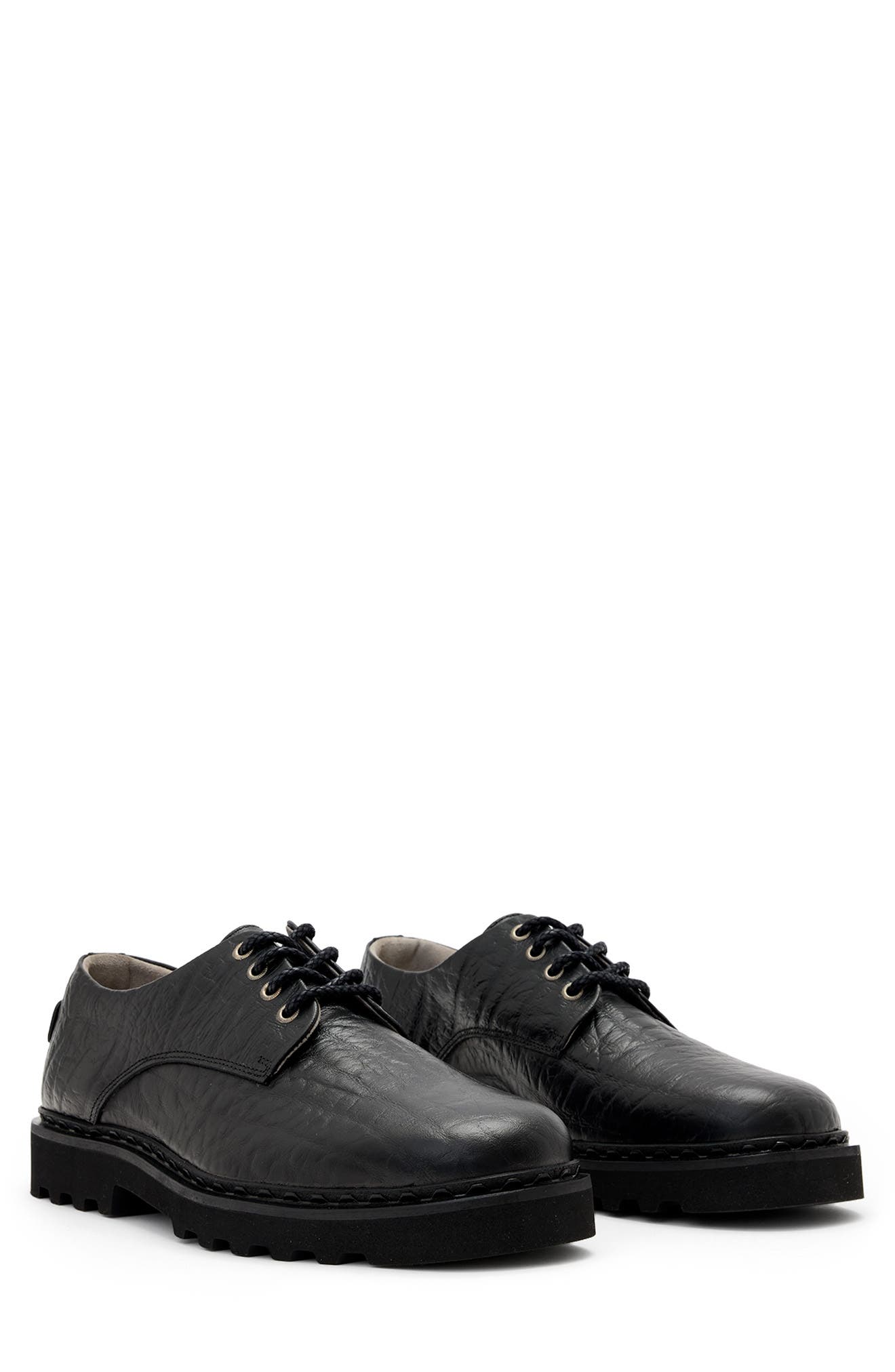 AllSaints Skiff Derby, Main, color, Black Grain