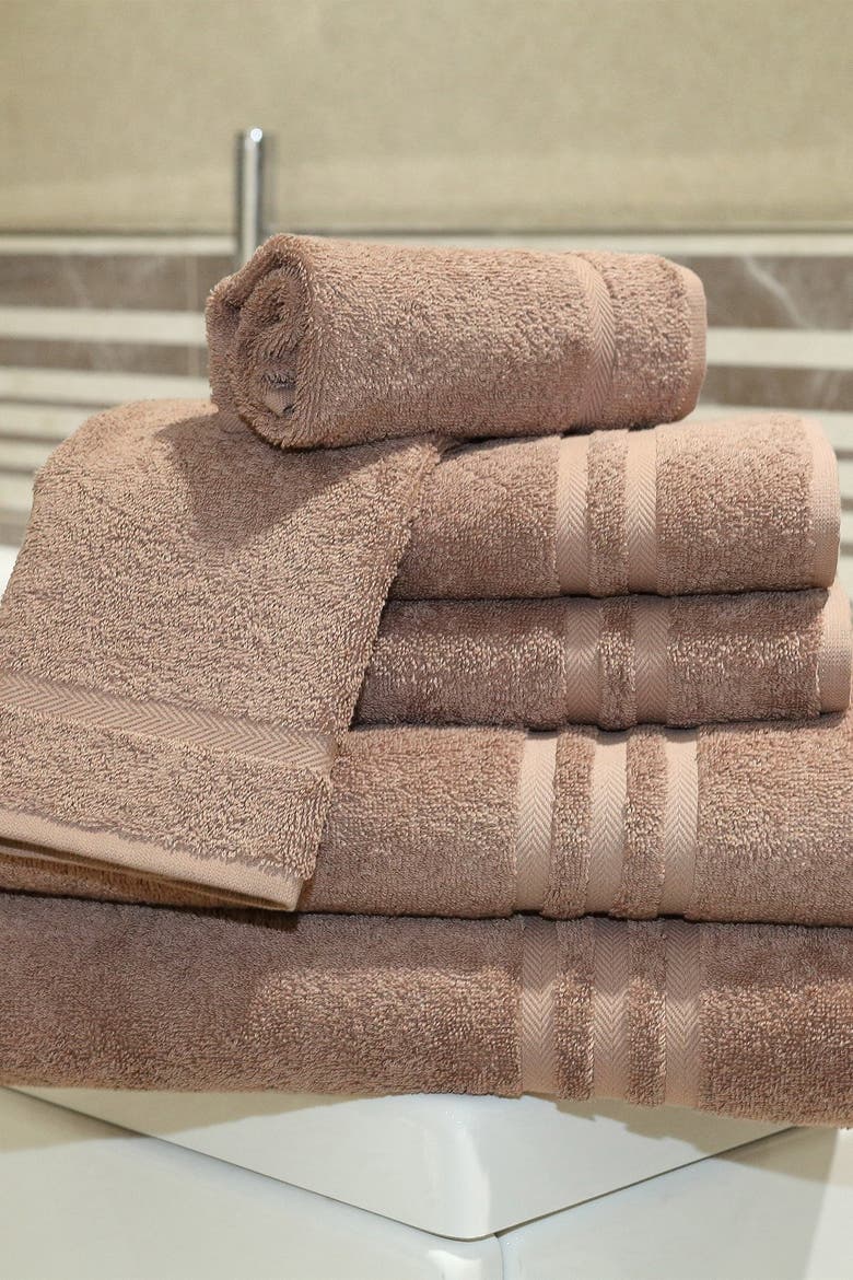 Denzi 6-Piece Towel Set - Latte, Alternate, color, LATTE