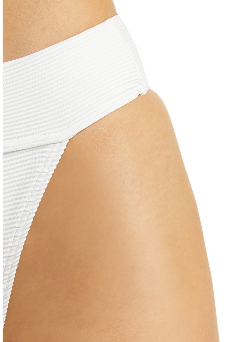 Tanlines Aruba High Waist Bikini Bottoms, Alternate, color, WHITE