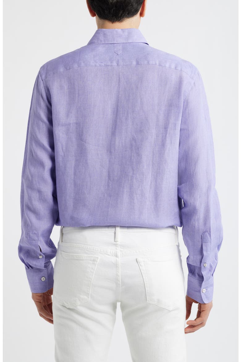 Regular Fit Linen Button-Up Shirt, Alternate, color, LIGHT PURPLE