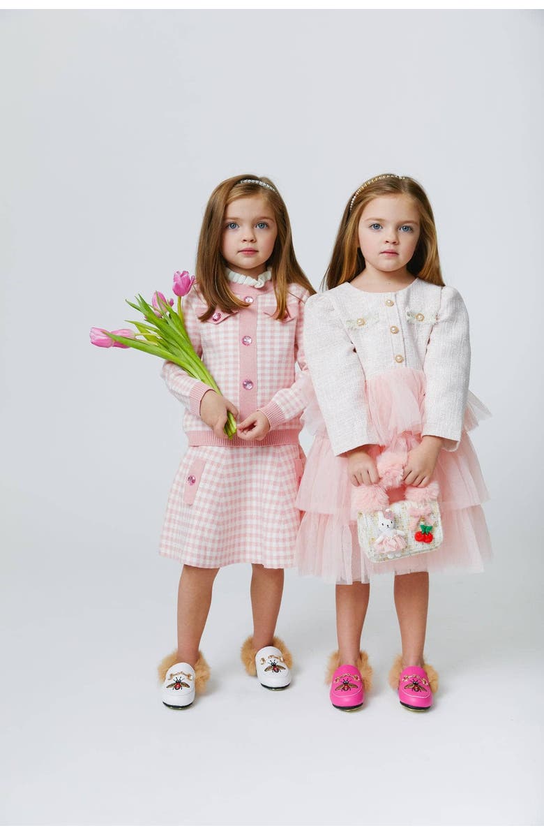 Lola + The Boys Gingham Gem Sweater Set, Alternate, color, Pink