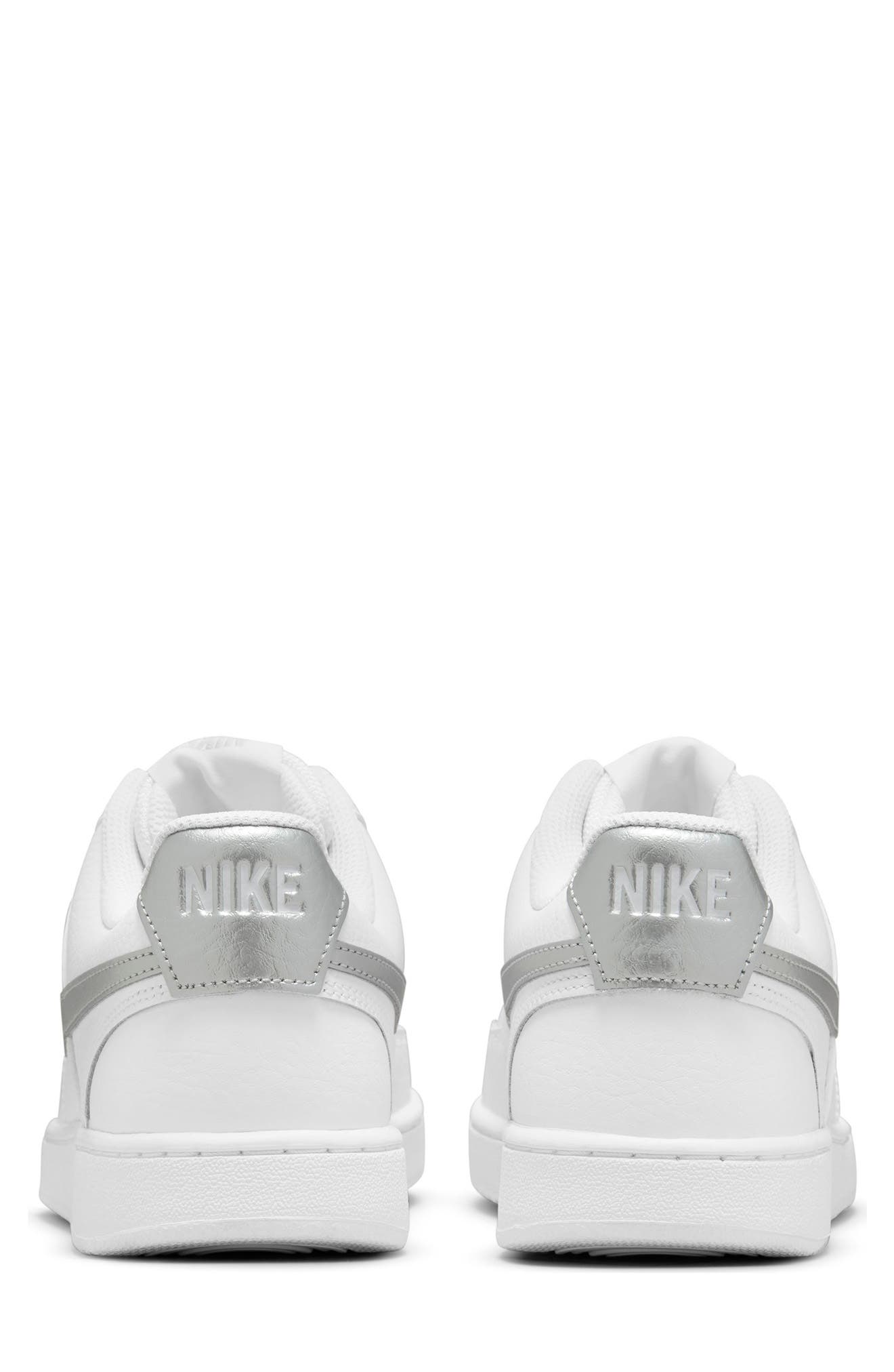 Nike Court Vision Low Sneaker, Alternate, color, 111 White/M Silv