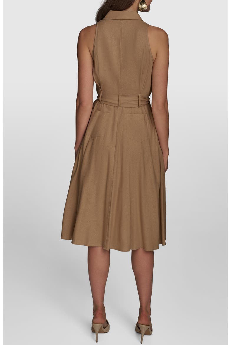Sleeveless Linen Blend Shirtdress, Alternate, color, FAWN