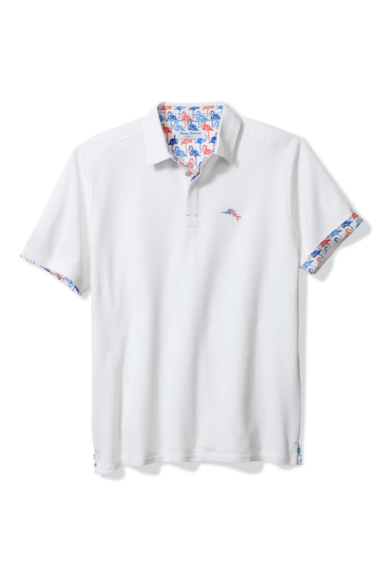 Flamingo Mingle IslandZone® Piqué Performance Polo, Main, color, BRIGHT WHITE