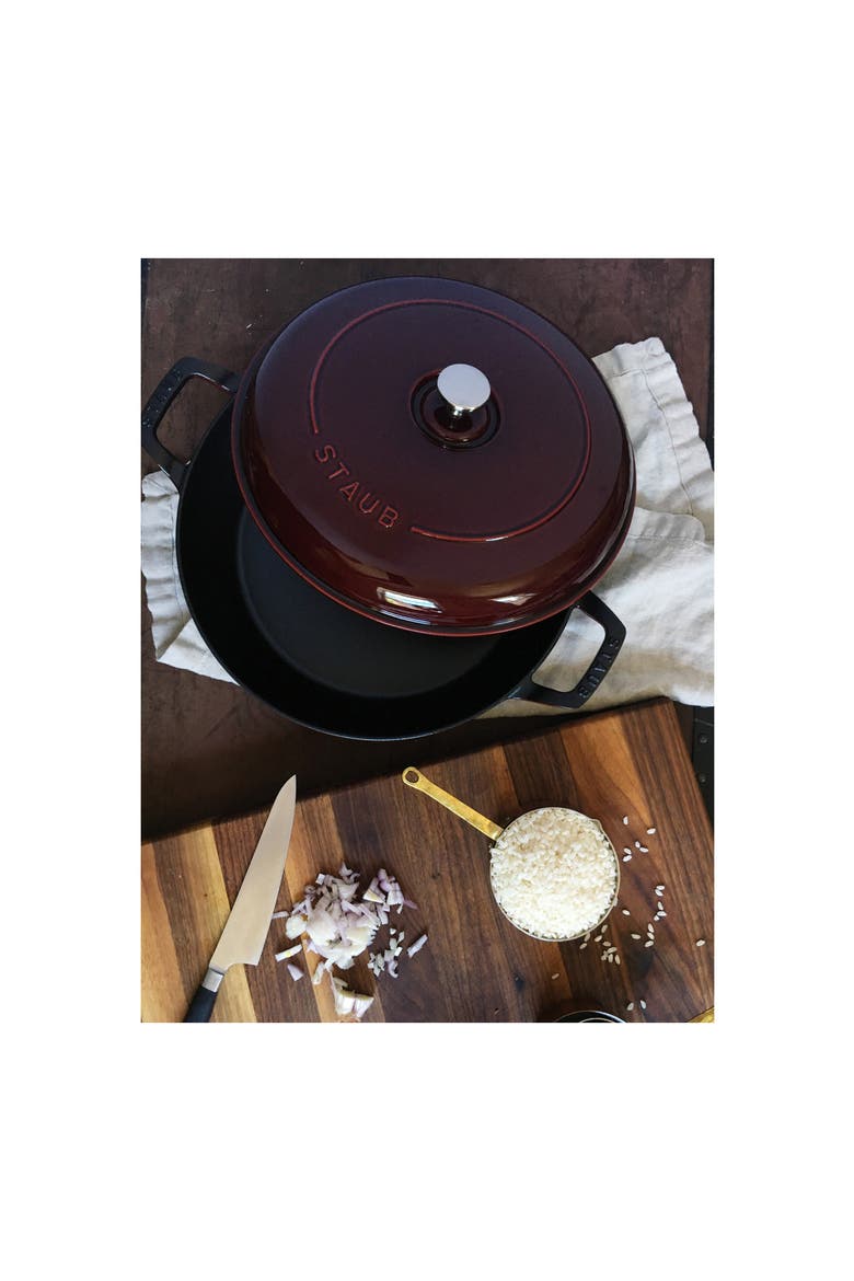3.5-Quart Enameled Cast Iron Braiser, Alternate, color, GRENADINE