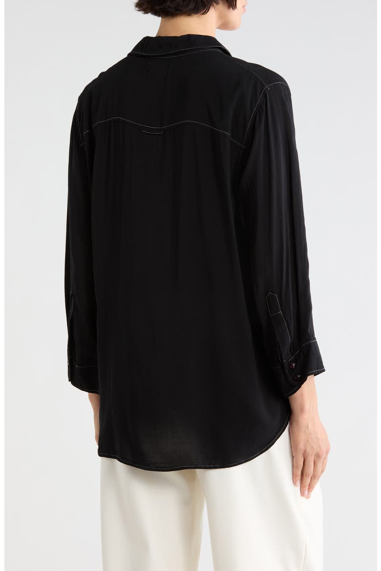 Marlene Button-Up Shirt, Alternate, color, BLACK/WHITE CONTRAST