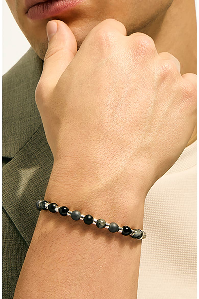 Beaded Chain Bracelet, Alternate, color, SILVER