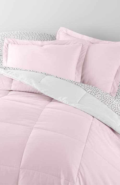 Homespun 7-piece Assorted Reversible Comforter Set In Blush/white