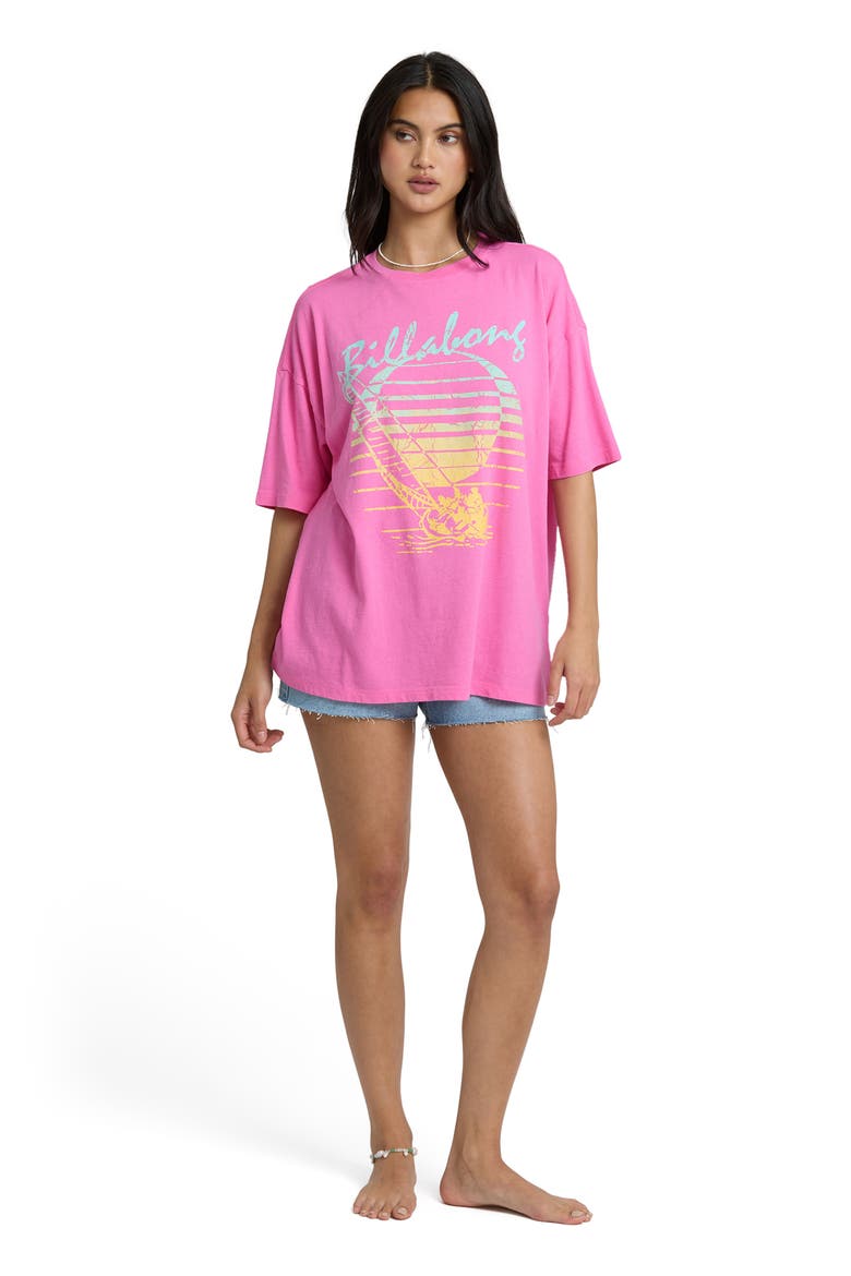 Every High Tide Oversize Cotton Graphic T-Shirt, Alternate, color, GUAVA