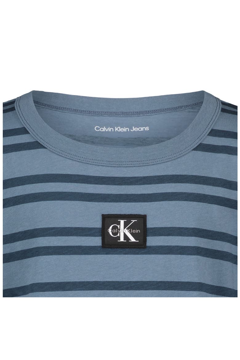 Kids' Double Striped T-Shirt, Alternate, color, MAJOLICA BLUE