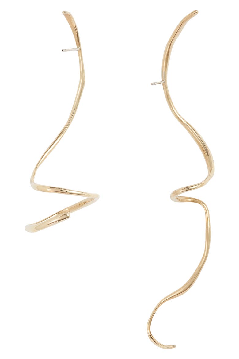 Boa Mismatched Earrings, Alternate, color, BRONZE