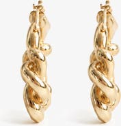 YOJ Knotted Maxi Hoops In Gold