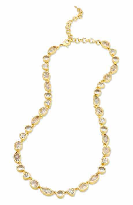 SAVVY CIE JEWELS Bezel Set Mixed Cubic Zirconia Tennis Necklace