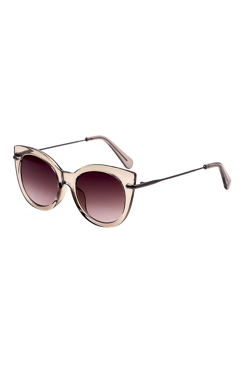 53mm Round Cat Eye Sunglasses, Alternate, color, CRYSTAL TAUPE