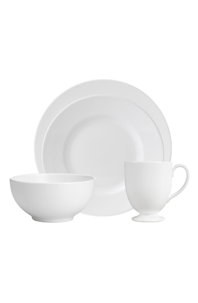 Wedgwood White Collection Bone China 4-Piece Place Setting, Main, color,