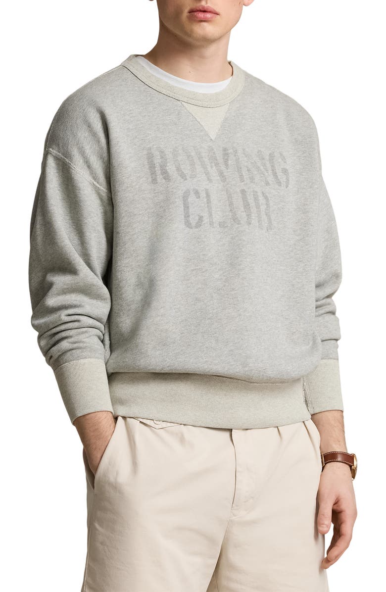 Polo Ralph Lauren Logo Cotton Fleece Crewneck Sweatshirt, Main, color, 