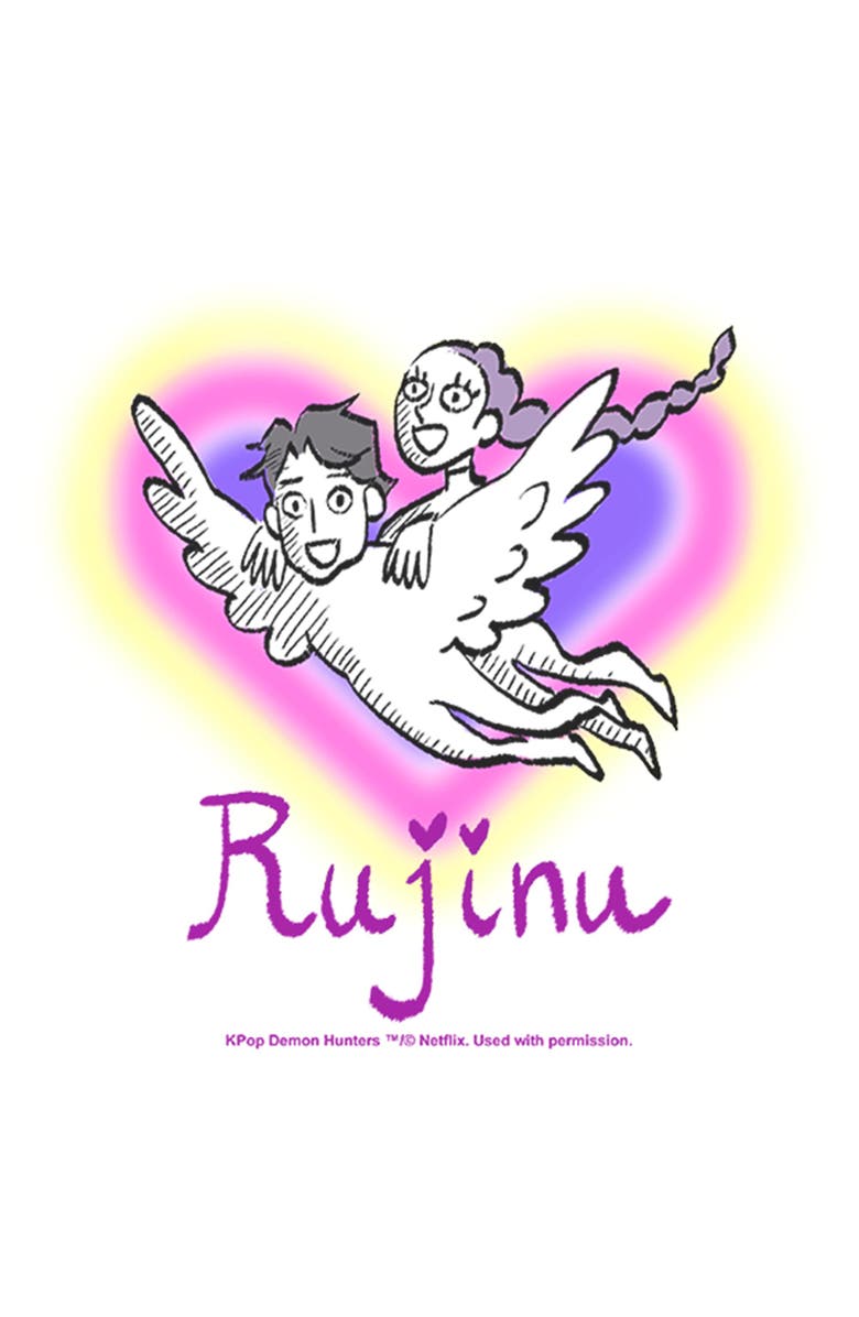 KPop Demon Hunters Girl's KPop Demon Hunters Fan Art Ship Rujinu  Graphic T-Shirt, Alternate, color, White