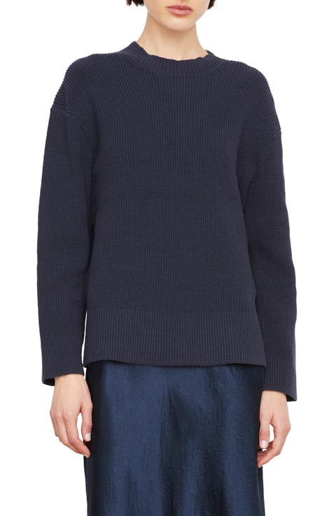 Cotton Blend Rib Pullover