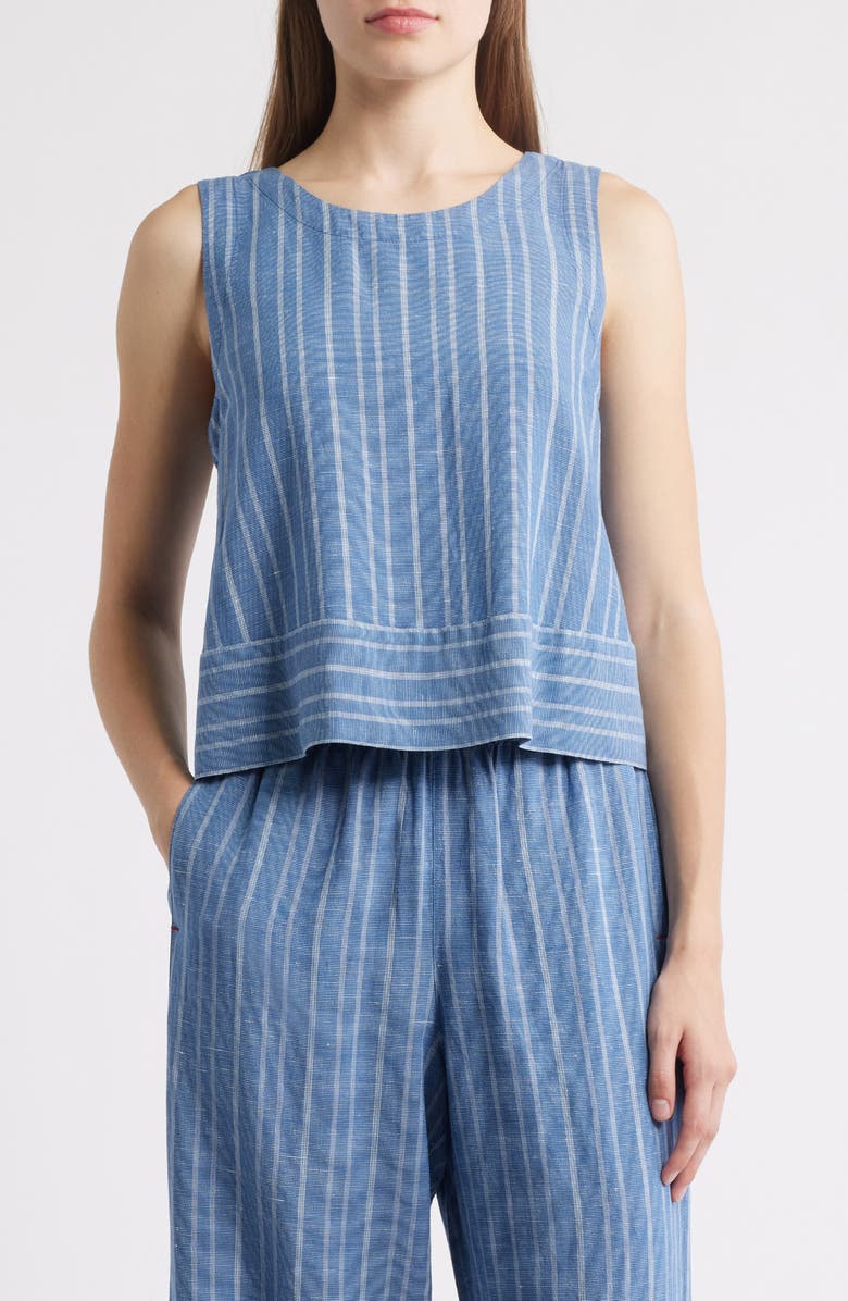 MARGARET O'LEARY Avery Button Back Sleeveless Crop Top, Main, color, 