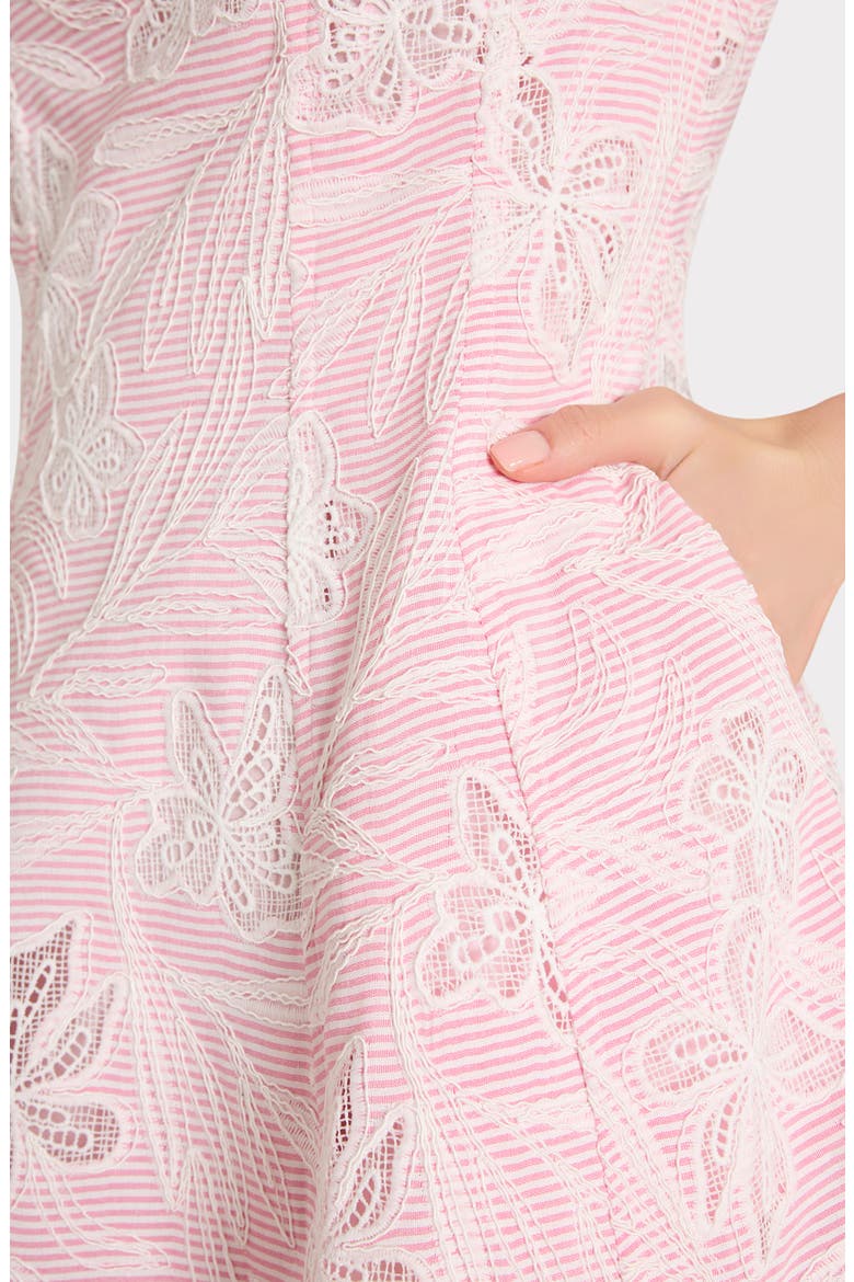 Poppy Embroidered Fit & Flare Minidress, Alternate, color, PINK/ WHITE