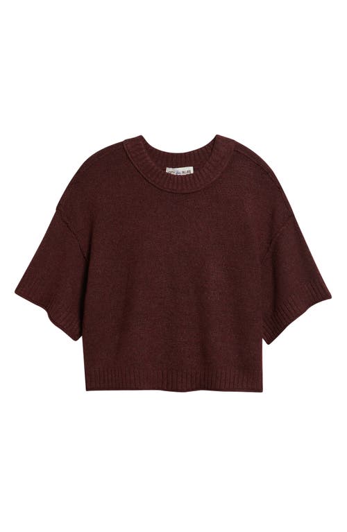 City Blues Broome Crop Short Sleeve Sweater In Burgundy