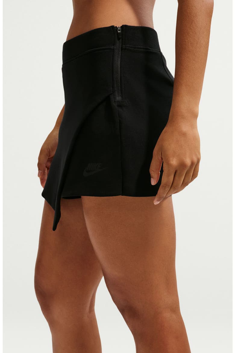 Cotton Blend Tech Fleece Skort, Alternate, color, BLACK/ BLACK