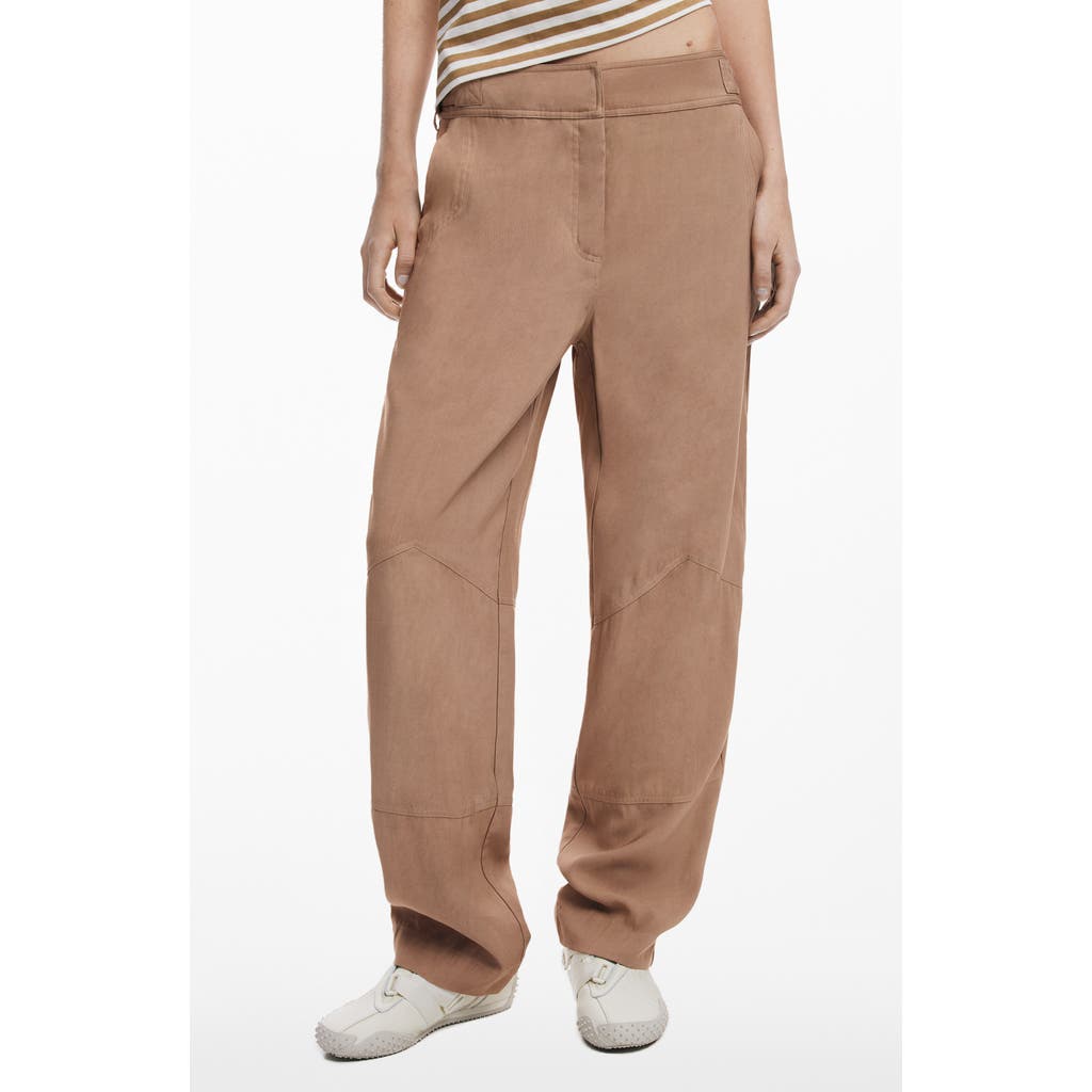 Desigual Utility Straight Leg Pants In Camel
