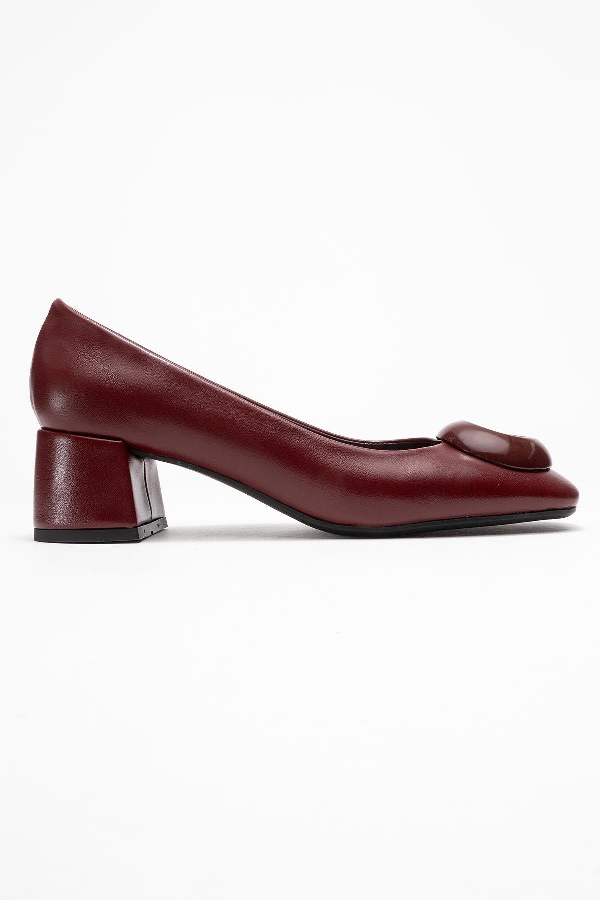 Mila Buckle Square Toe Block Heel Pump, Alternate, color, Burgundy