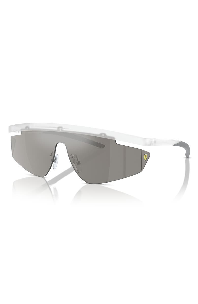 Scuderia Ferrari 140mm Irregular Shield Sunglasses, Alternate, color, Transparent Grey