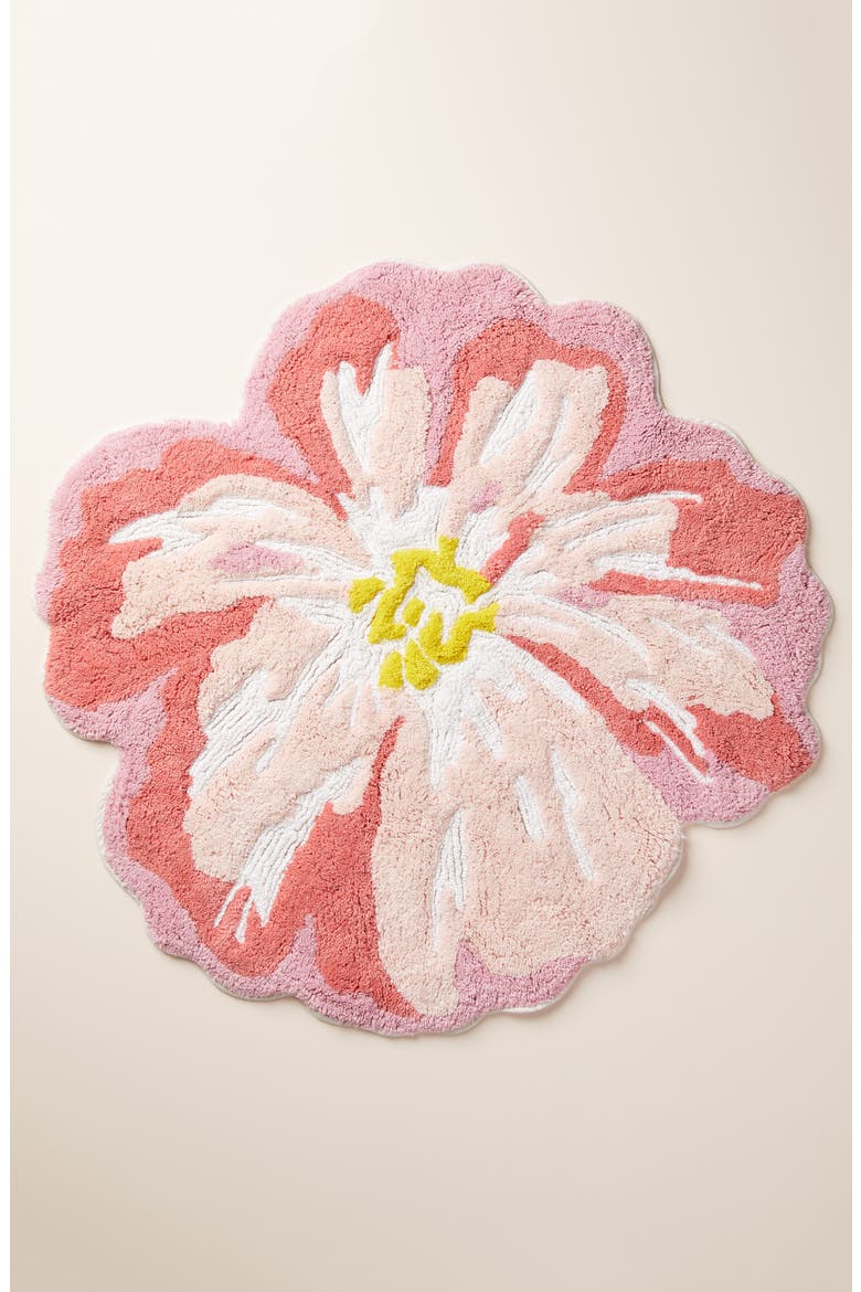 Rhea Floral Bath Mat, Main, color, PINK