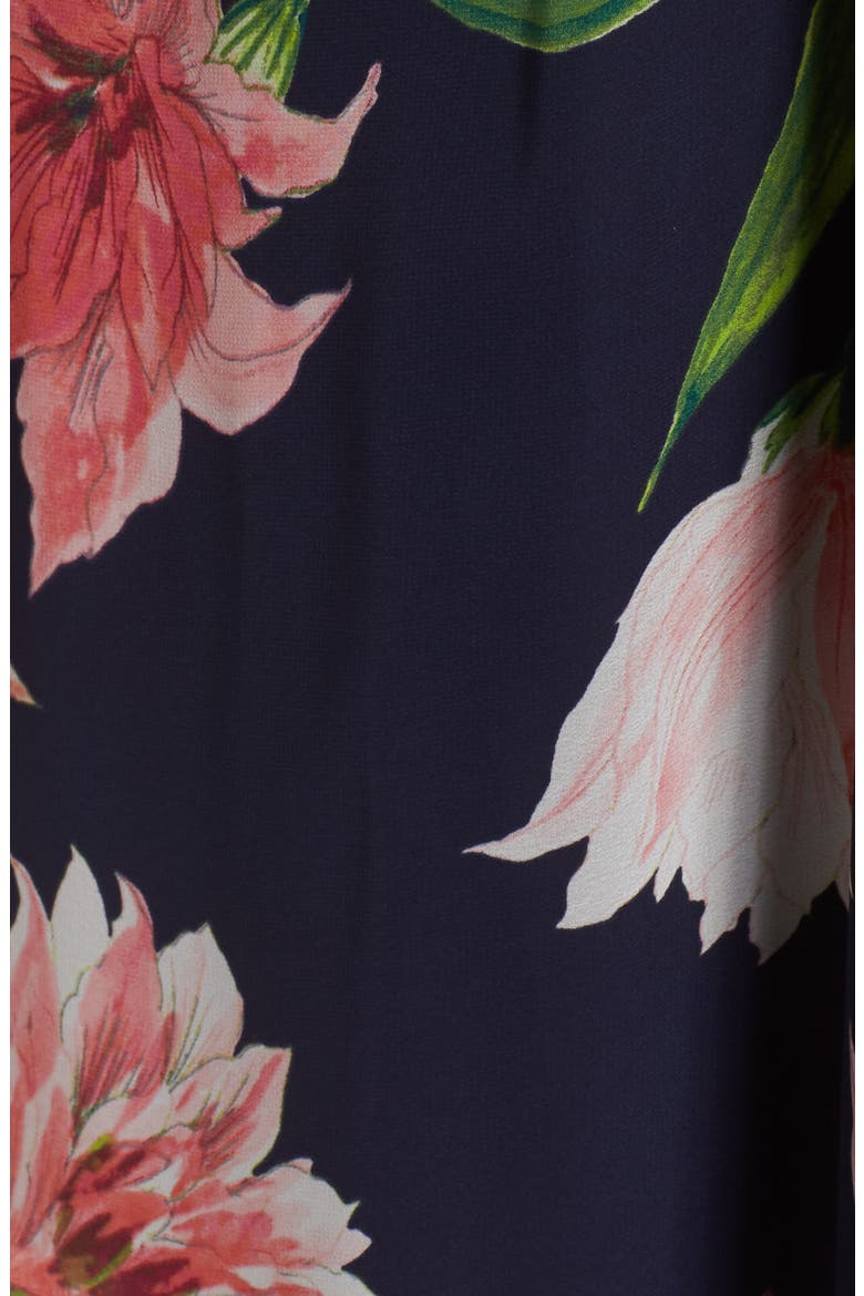 Floral Chiffon Cold Shoulder Maxi Dress, Alternate, color, NAVY/ CORAL