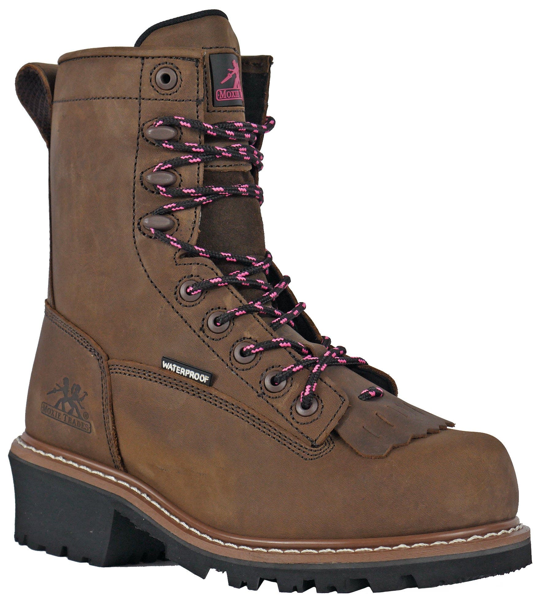Moxie Trades Moxie Mareen Kiltie 8 Inch Composite Toe Work Boot, Main, color, Brown