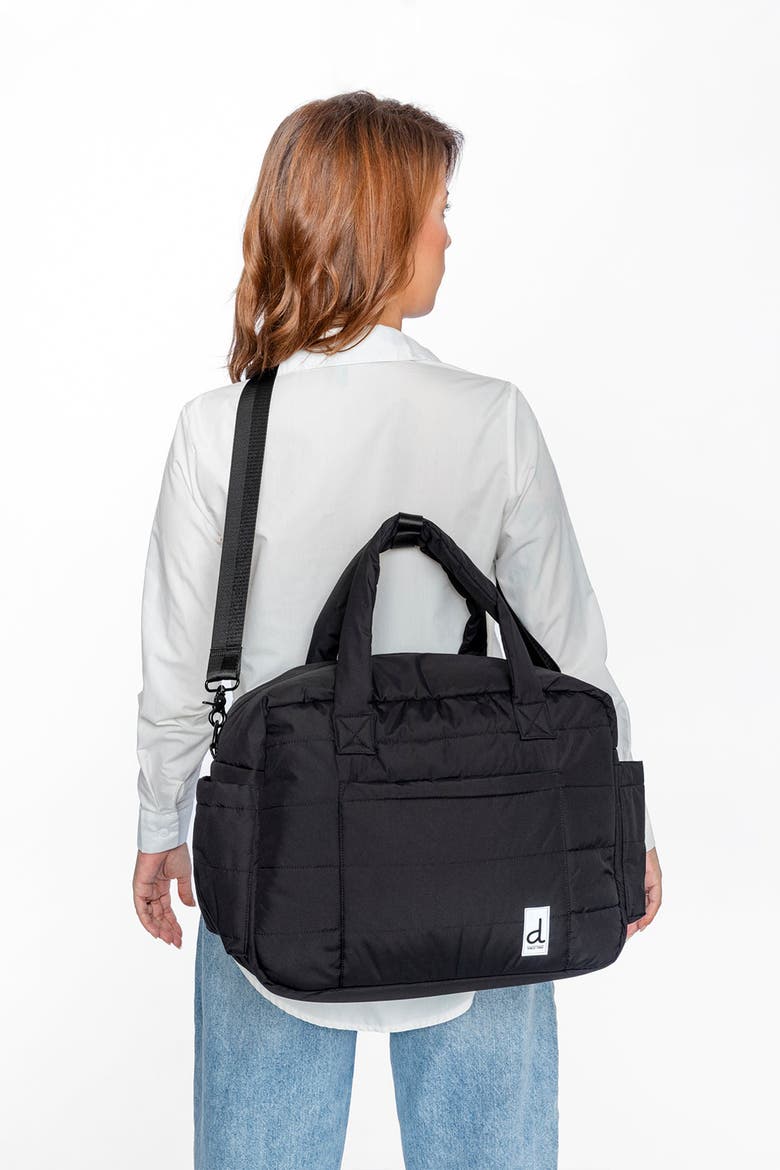 Water-Repellent Changing Mat Diaper Bag, Alternate, color, Black
