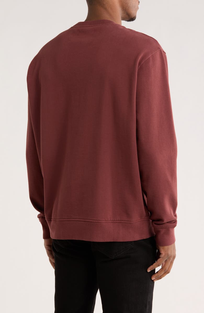 AllSaints Burman Crewneck Cotton Sweatshirt, Alternate, color, Moretti Red