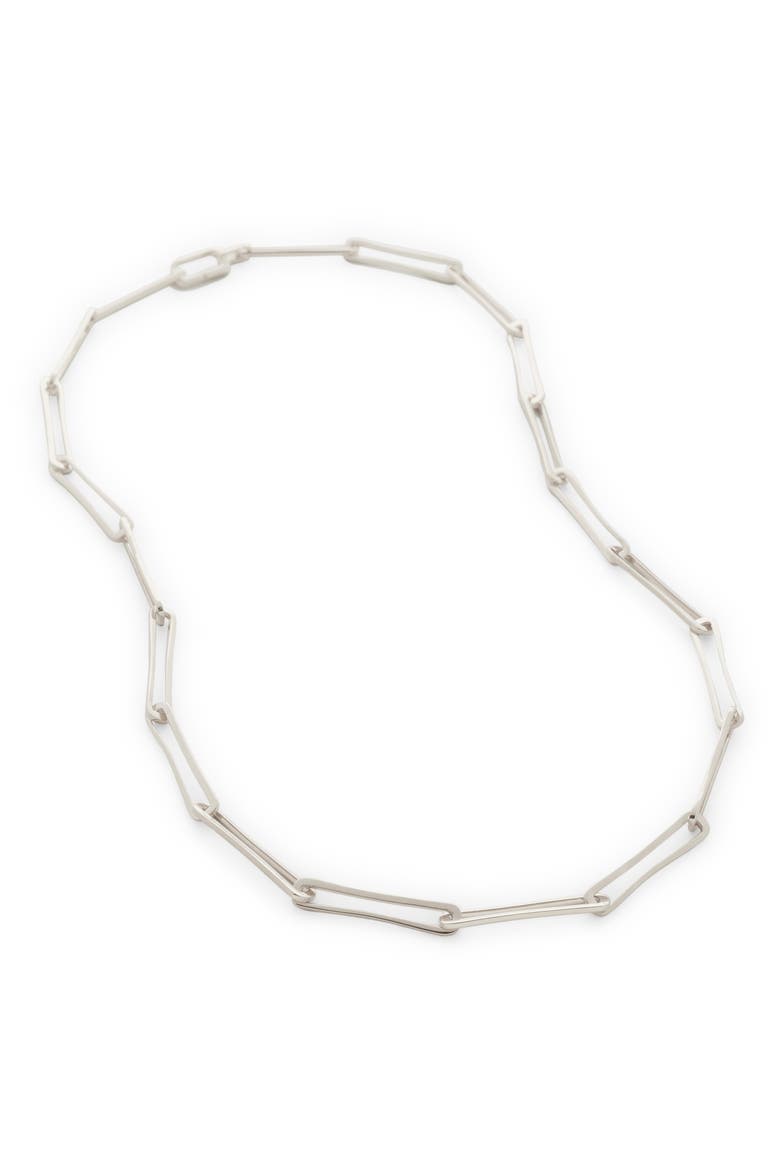 Alta Long Link Necklace, Main, color, SILVER