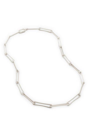 Monica Vinader Alta Long Link Necklace In Metallic