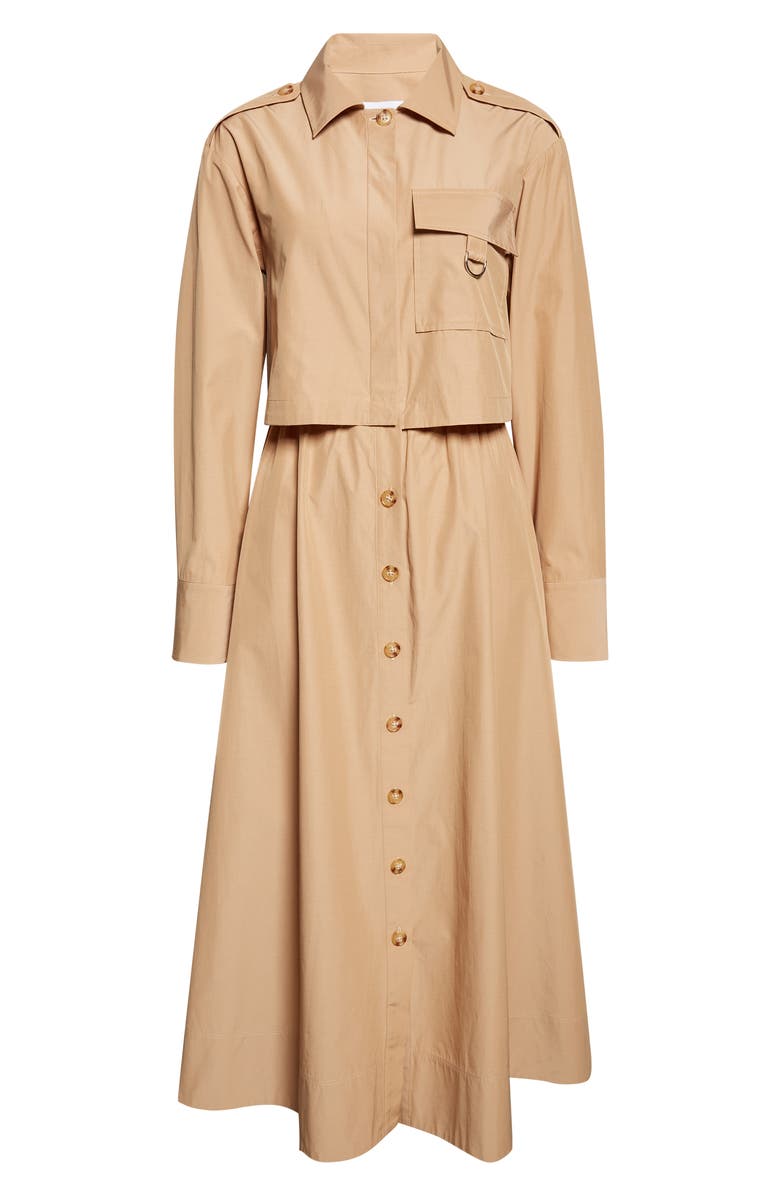 Derek Lam 10 Crosby Janine Long Sleeve Midi Trench Dress, Alternate, color,
