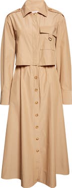 Derek Lam 10 Crosby Janine Long Sleeve Midi Trench Dress