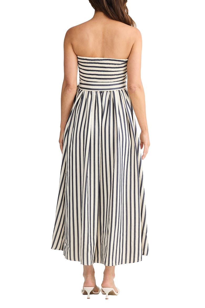 Avalon Strapless Maxi Dress, Alternate, color, NAVY STRIPE