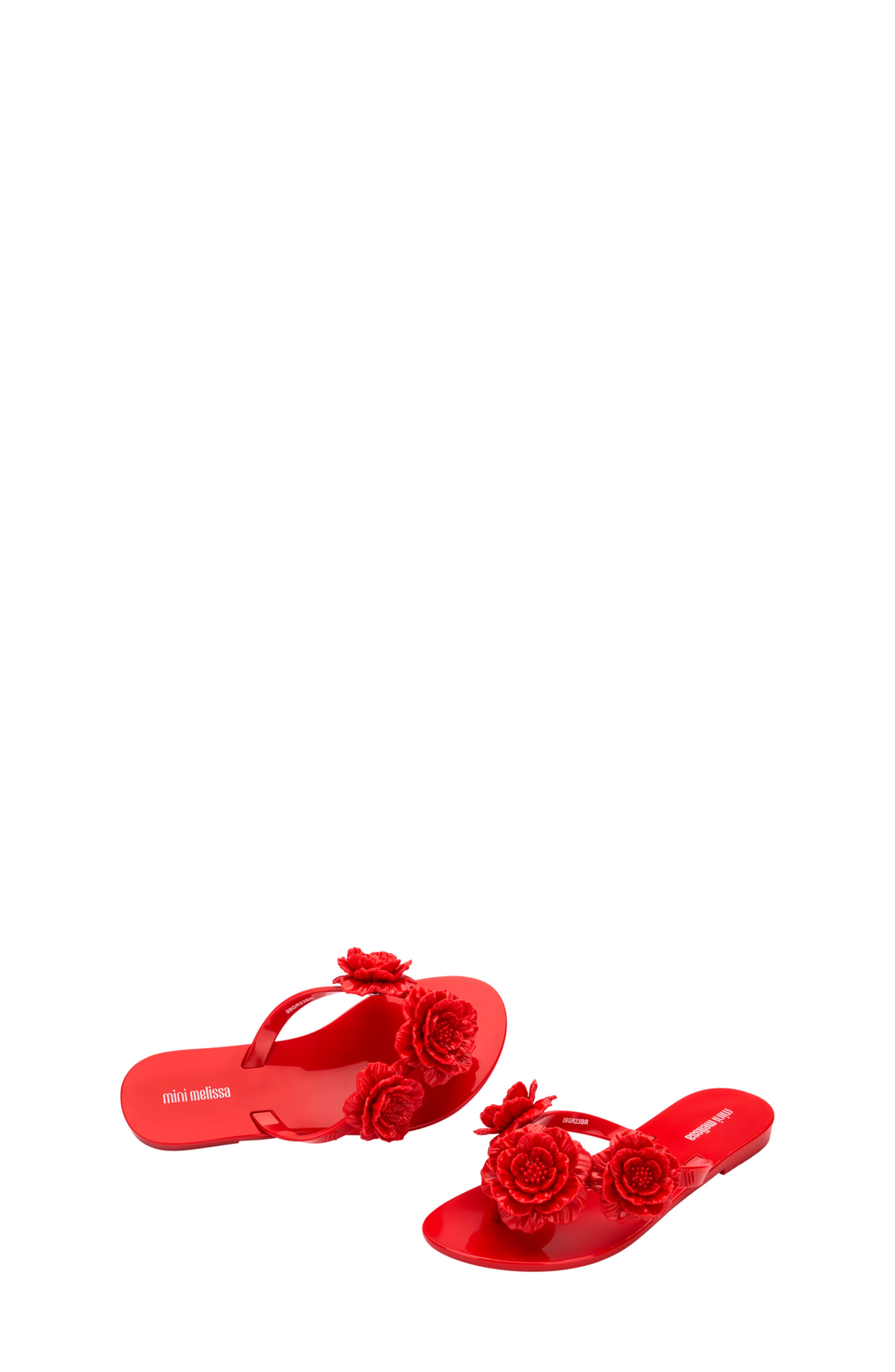 Mini Melissa Kids' Mini Harmonic Springtime Flip Flop, Alternate, color, Red
