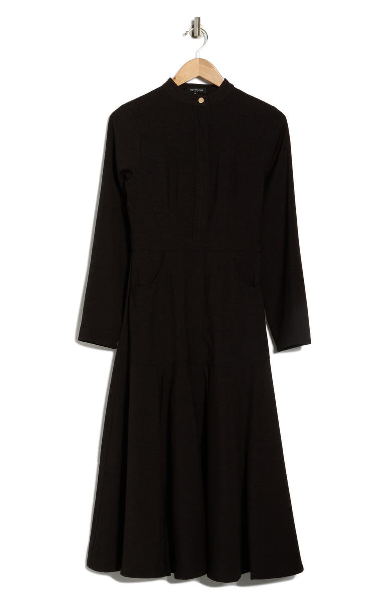 AREA STARS Kiana Long Sleeve Midi Dress, Alternate, color, Black