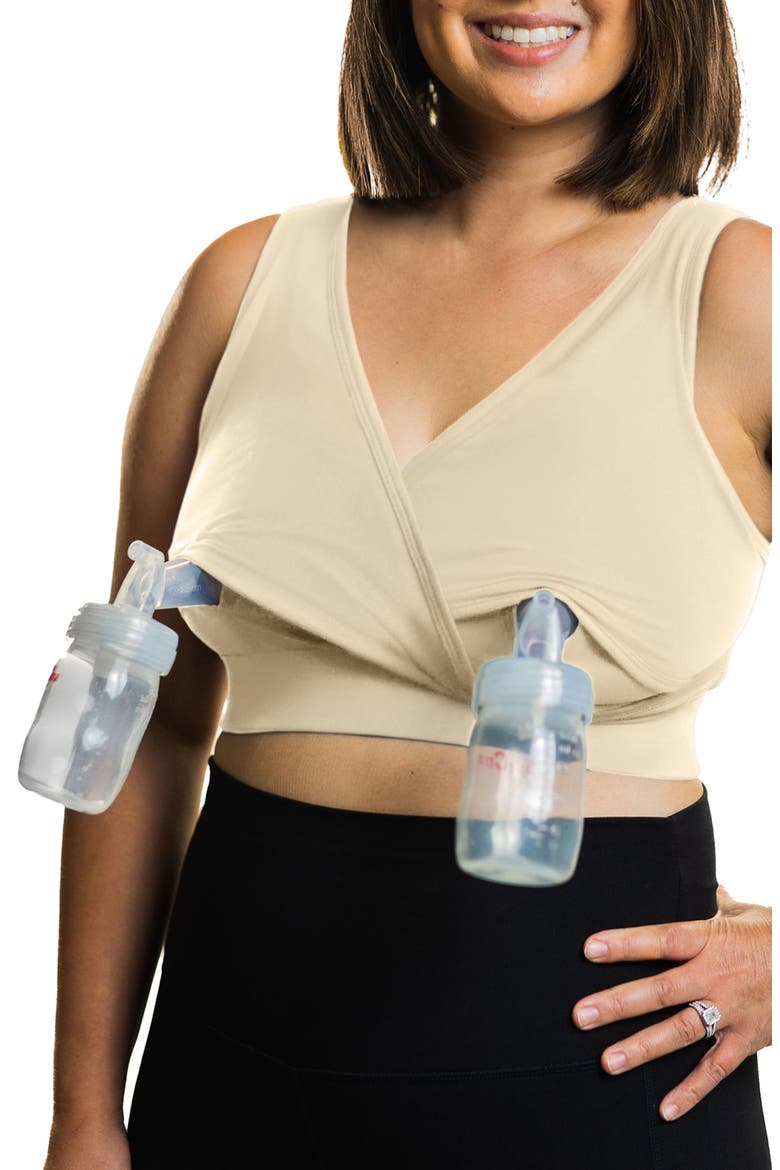 Everyday Luxe Maternity/Nursing Pumping Wireless Bra, Alternate, color, CREAM