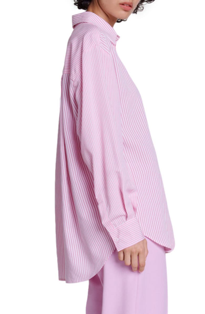 maje Chiavita Oversize Stripe Button-Up Shirt, Alternate, color, 