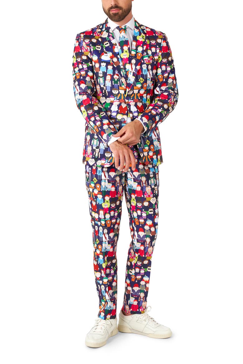 x South Park Slim Fit Two-Piece Suit & Tie Set, Main, color, SOUTH PARK