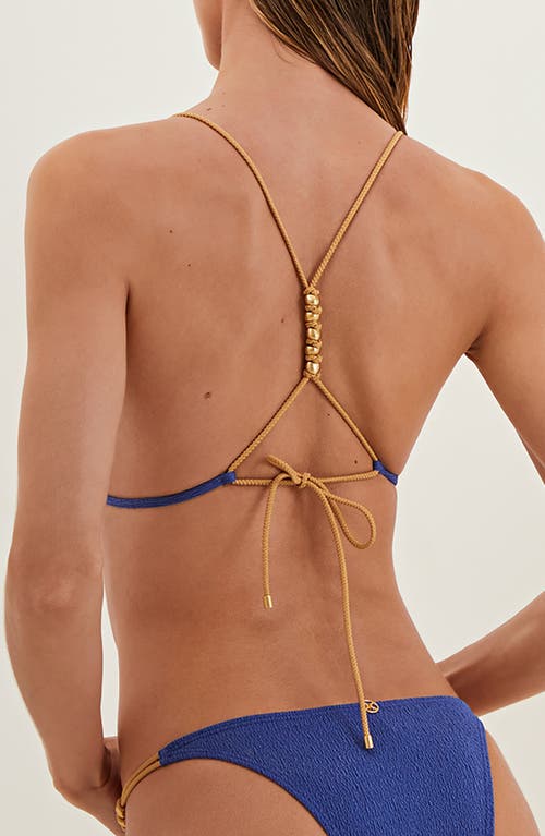 Vix Paula Hermanny Firenze Paige Beaded Racerback Bikini Top In Blue