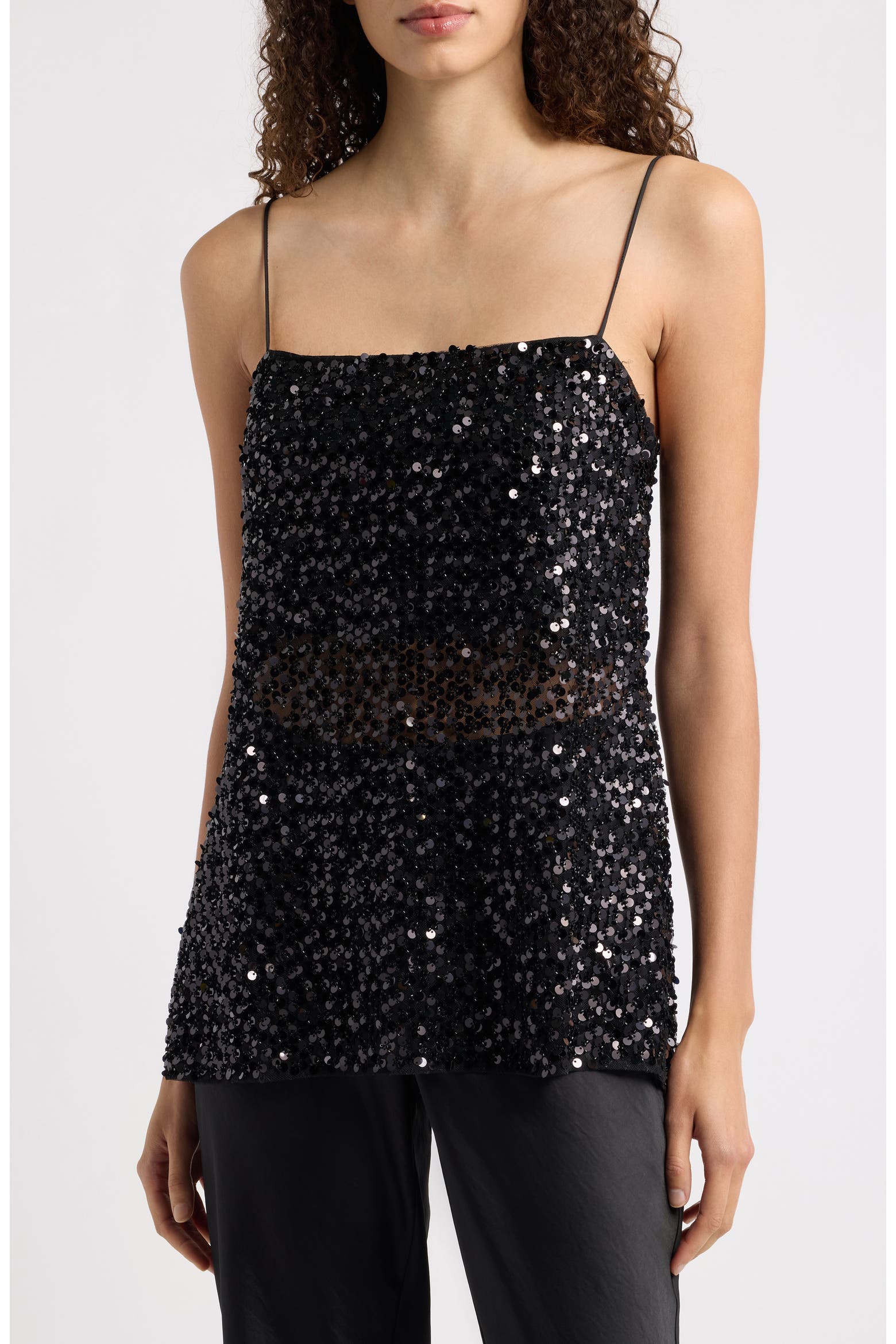 Fun Cami Tops Shona Joy Everly Sequin Longline Camisole (Women) | Nordstrom