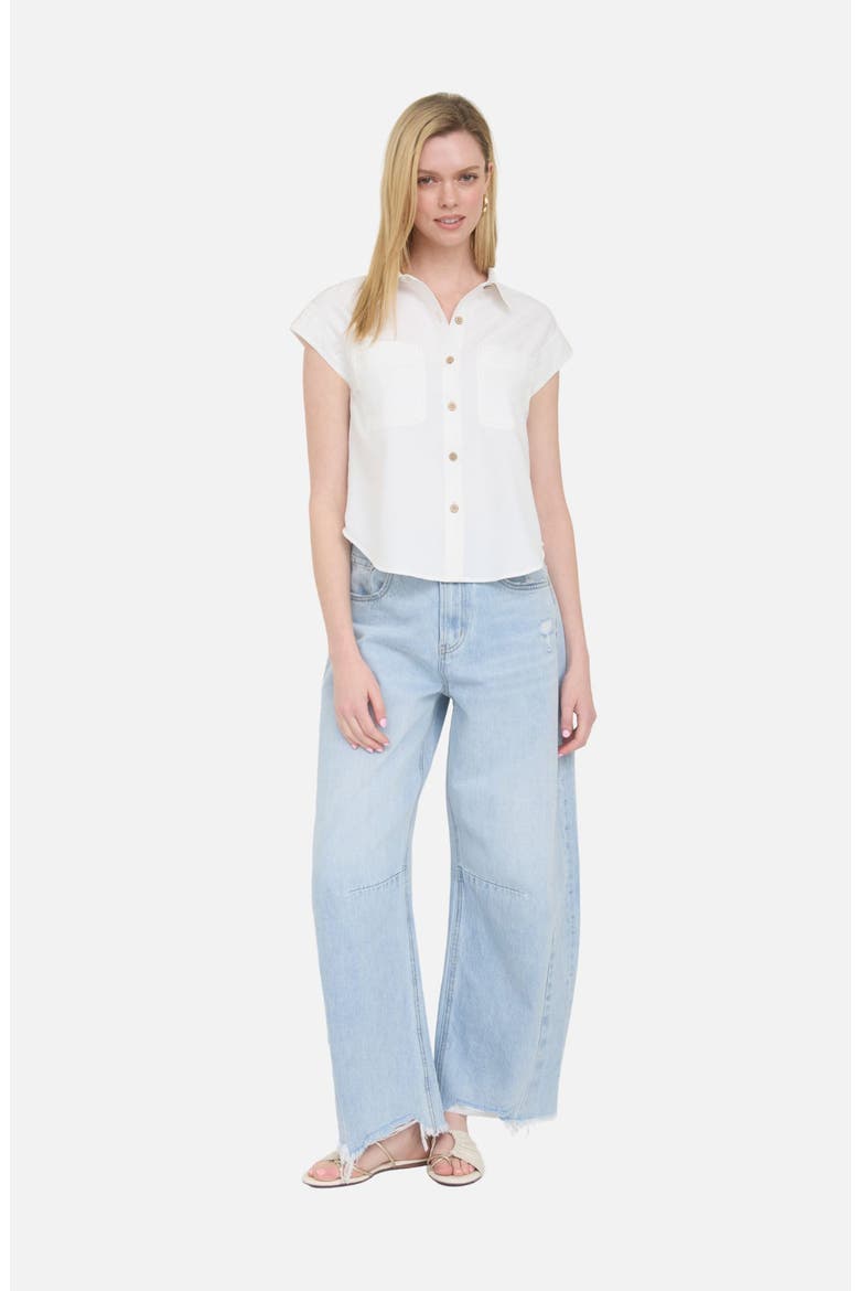 Short Sleeve Button-Up Shirt, Alternate, color, WHITE