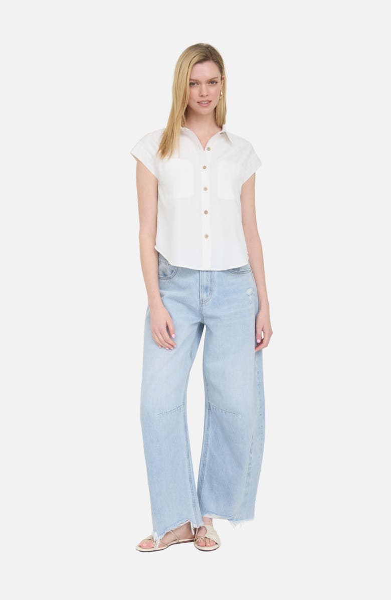 Blu Pepper Short Sleeve Button-Up Shirt, Alternate, color, White