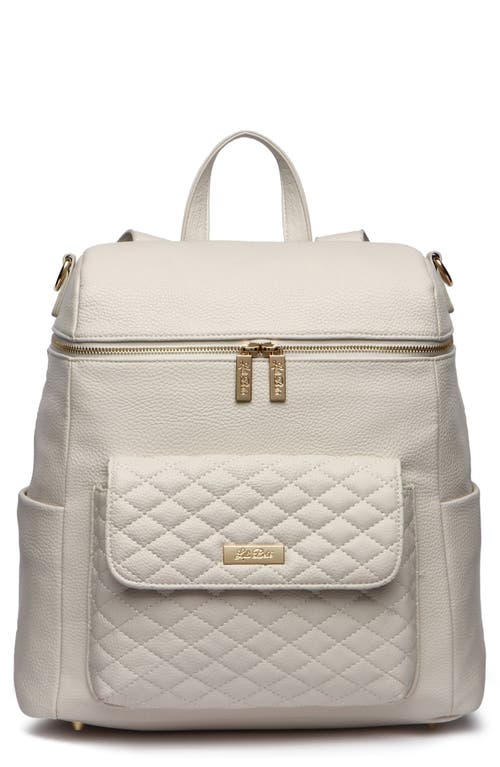 Luli Bebé Monaco Faux Leather Diaper Backpack in Pearl White  product