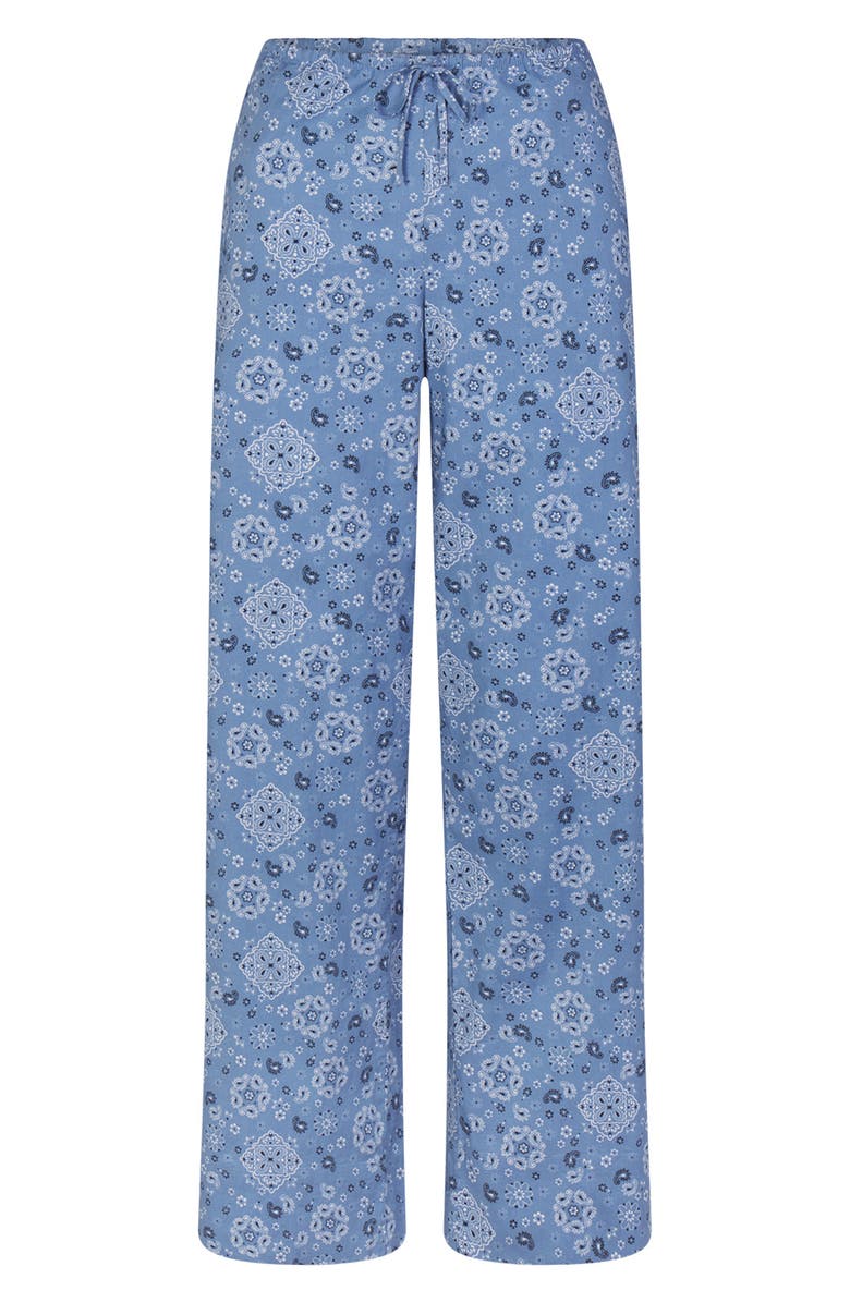 SKIMS Stretch Cotton Poplin Pajama Pants, Alternate, color, Arctic Bandana